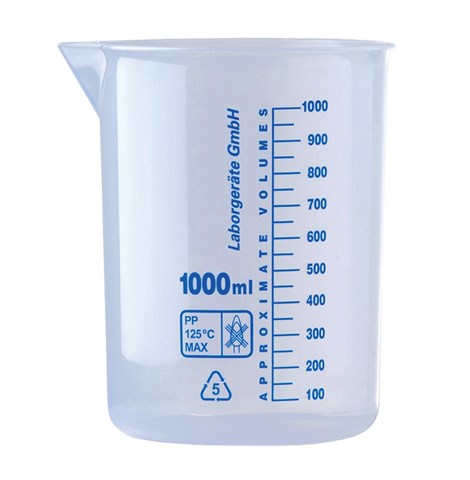 Čaša - plastična (PP), modra graduacija