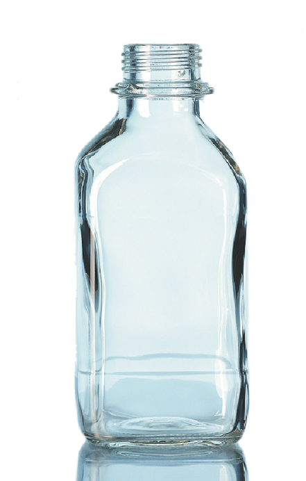 Steklenica - reagentna, štirioglata, brezbarvno steklo